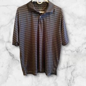 IZOD MENS STRIPED POLO GRAY SHIRT TOP GOLF FALL WINTER TOPS SHIRTS SUMMER SZ  L